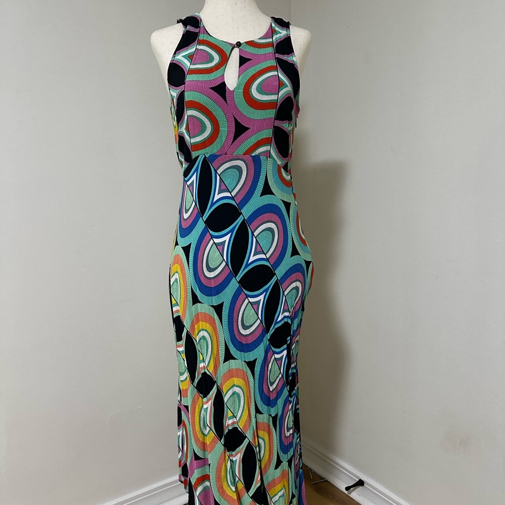 Anthropologie Multicolor Swirl Maxi Dress